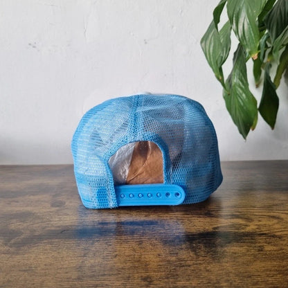 Vintage American Trucker Hat Snapback cap one size adjustable light blue Matsumoto Shave Ice y2k