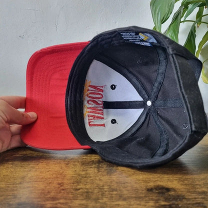 Vintage American Baseball Hat Snapback cap one size adjustable black red lawson racing