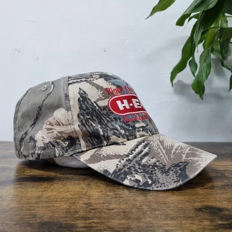 Vintage American Baseball Hat Snapback cap one size adjustable beige realtree camo foodshow 2007