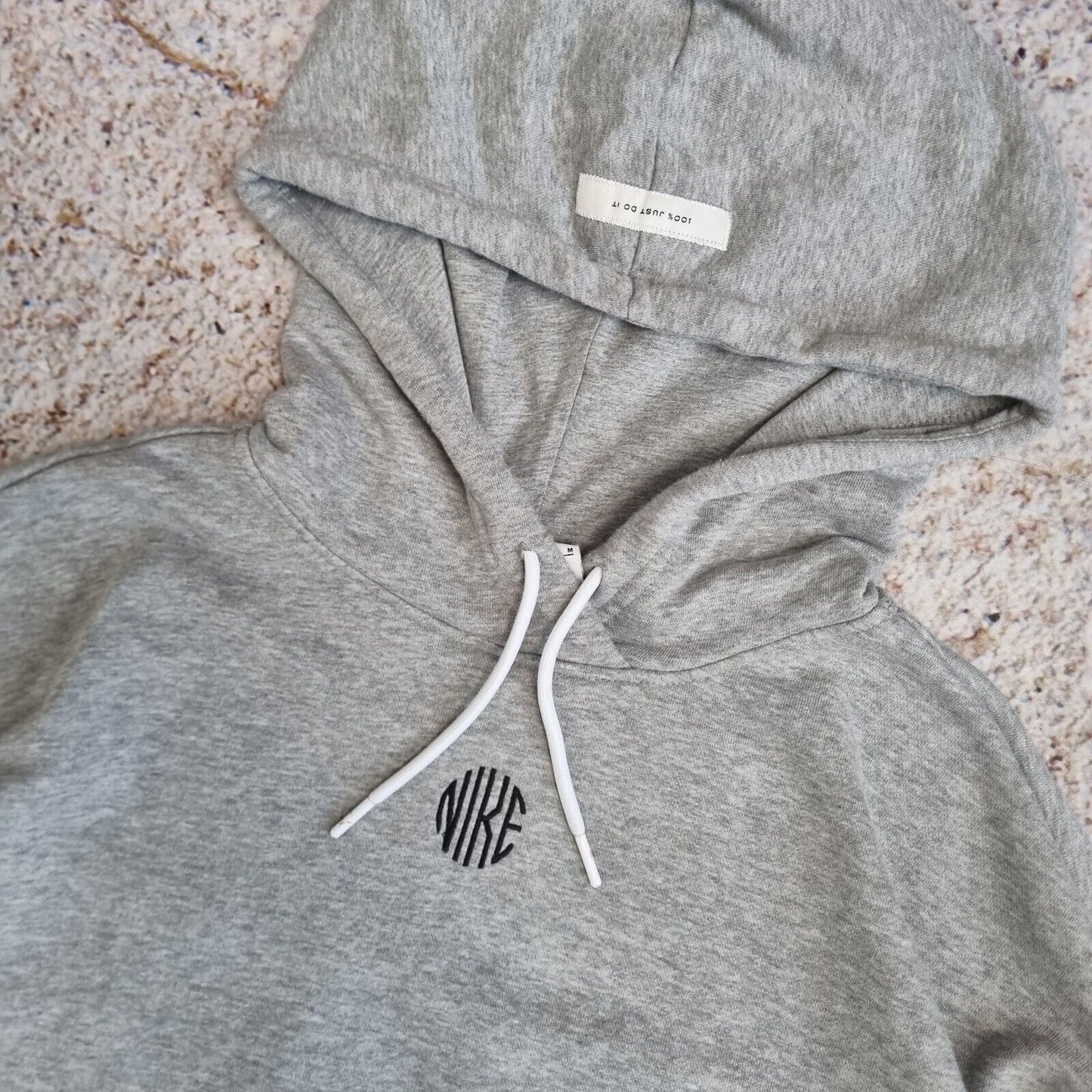 Nike Hoodie Womens Large Grey Pullover Sweatshirt Swoosh Shirt Sleeve Casual L