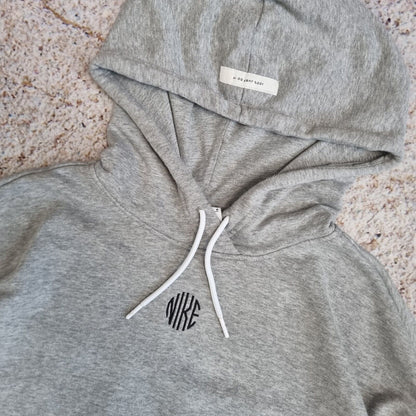 Nike Hoodie Womens Large Grey Pullover Sweatshirt Swoosh Shirt Sleeve Casual L