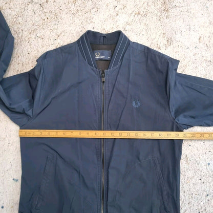 Fred Perry Bomber Jacket - M- Navy Blue
