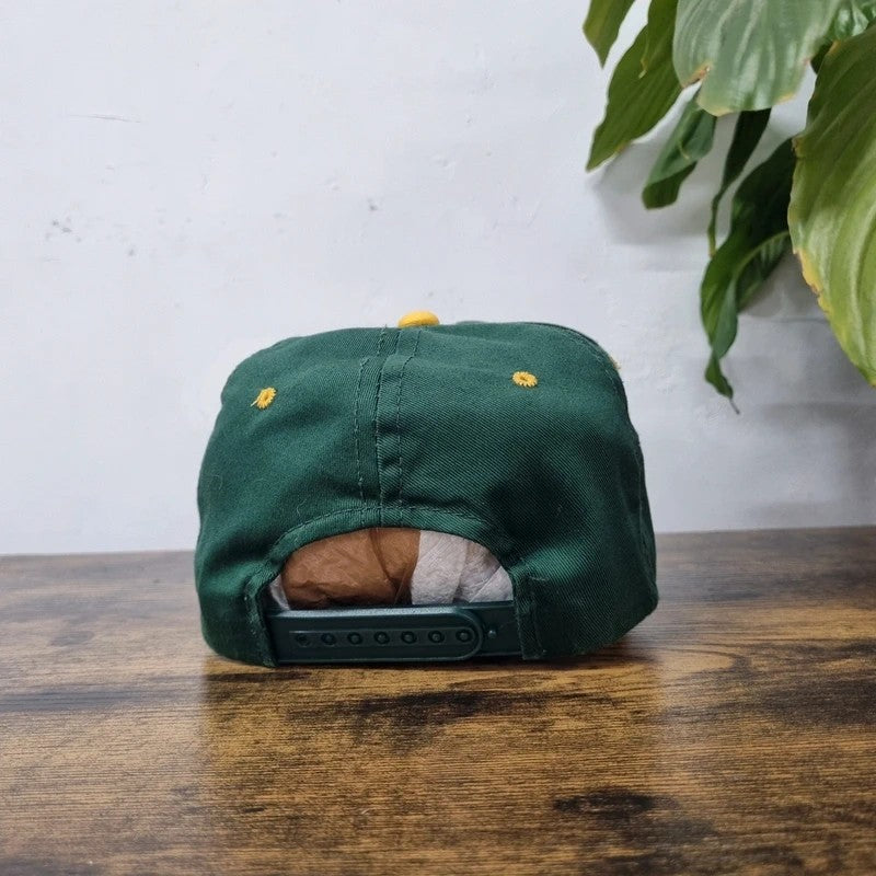 Vintage American Baseball Hat Snapback cap one size adjustable green yellow pitts & Son excavating