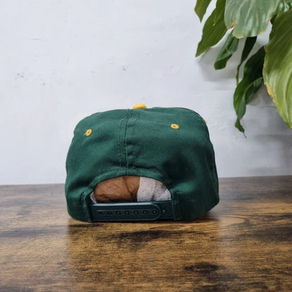 Vintage American Baseball Hat Snapback cap one size adjustable green yellow pitts & Son excavating