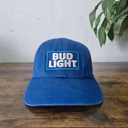 Vintage American Baseball Hat Snapback cap one size adjustable Bud Light blue