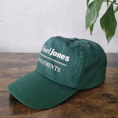Vintage American Trucker Hat Snapback cap one size adjustable green Edward Jones investment