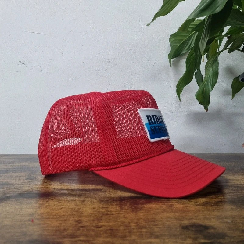 Vintage American Baseball full mesh Hat Snapback cap one size adjustable red ridge supply