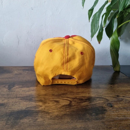 Vintage American Baseball Hat Snapback cap one size adjustable red yellow IGO