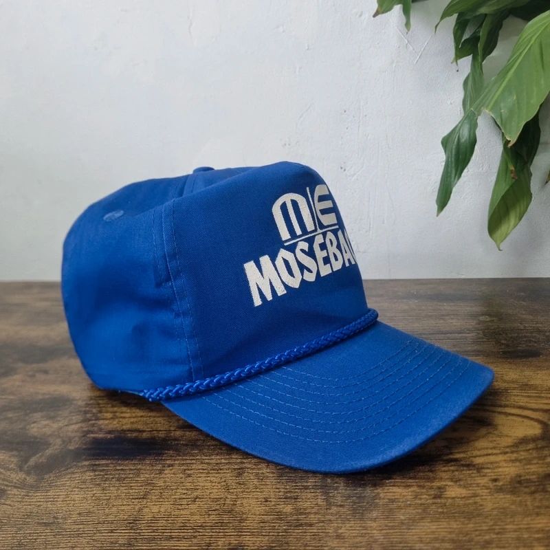 Vintage American Trucker Hat Snapback cap one size adjustable royal blue mosebach