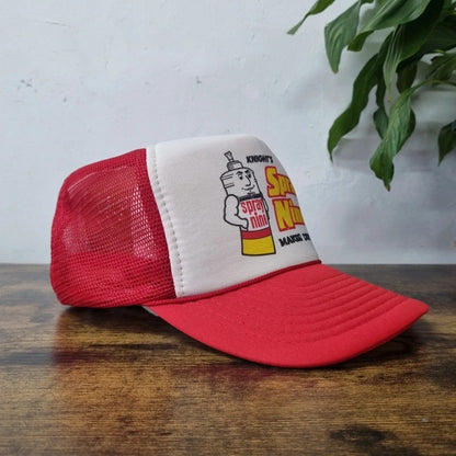 Vintage American Trucker Hat Snapback cap one size adjustable red white spray nine