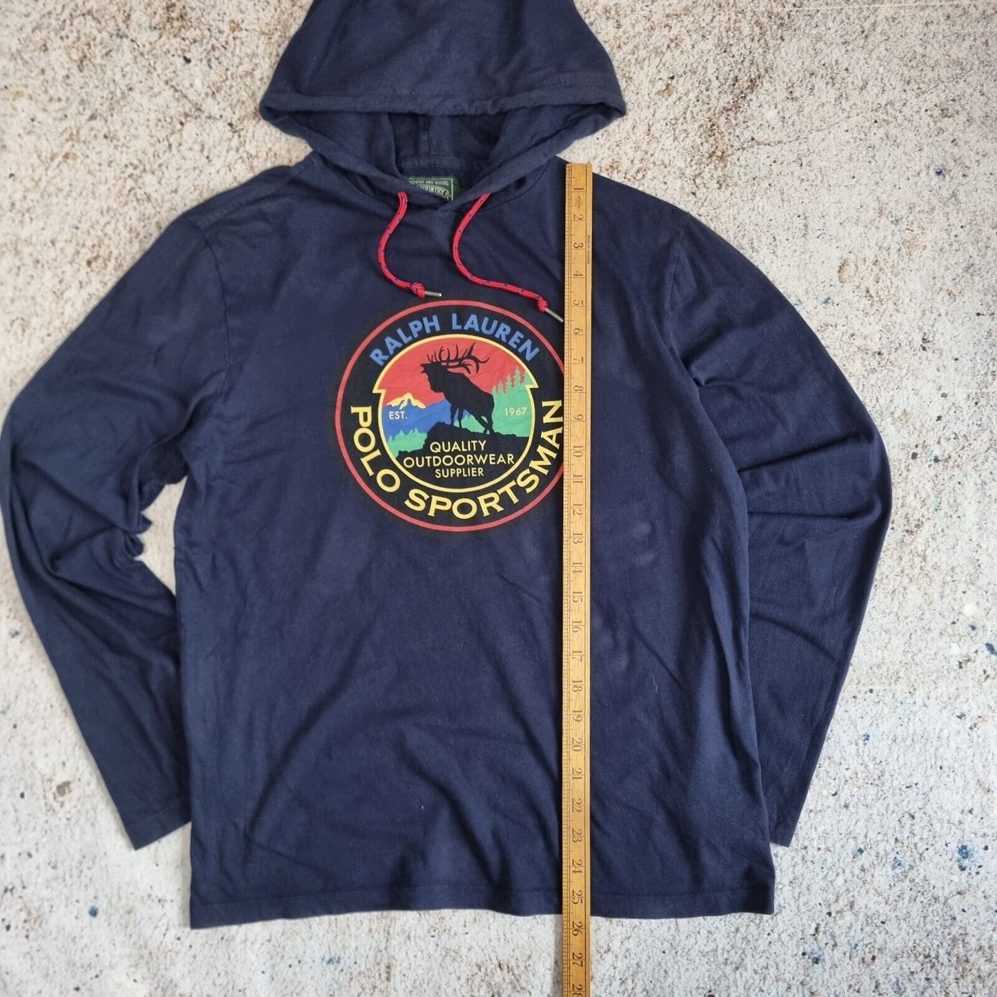 POLO RALPH LAUREN  T-Shirt Men's SMALL Long Sleeve Hooded Tricot Logo