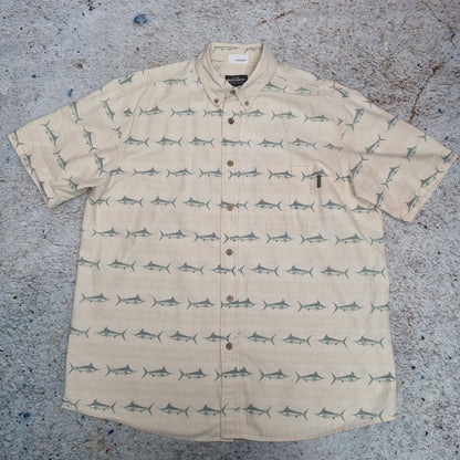 Woolrich SHIRT ECRY FISH SHORT SLEEVE WESTERN OUTDOOR MENS - Beige - Size XL