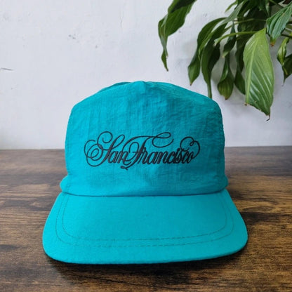 Vintage American Trucker Hat Snapback cap one size adjustable green san Francisco