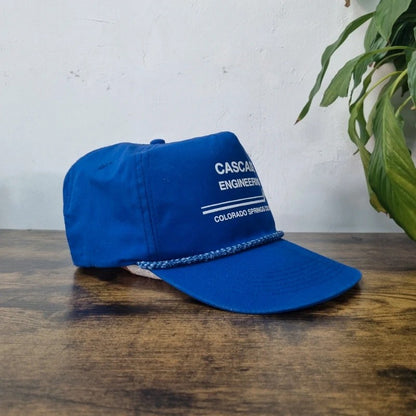 Vintage American Trucker Hat Snapback cap one size adjustable blue cascade engineering