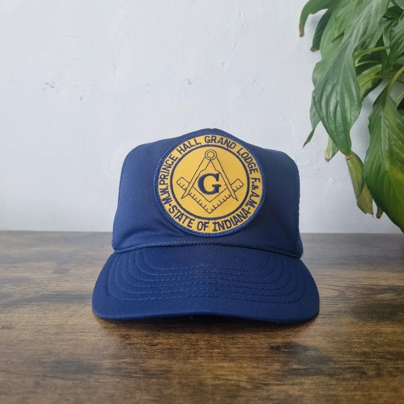 Vintage American Baseball Hat Snapback cap one size adjustable navy freemason