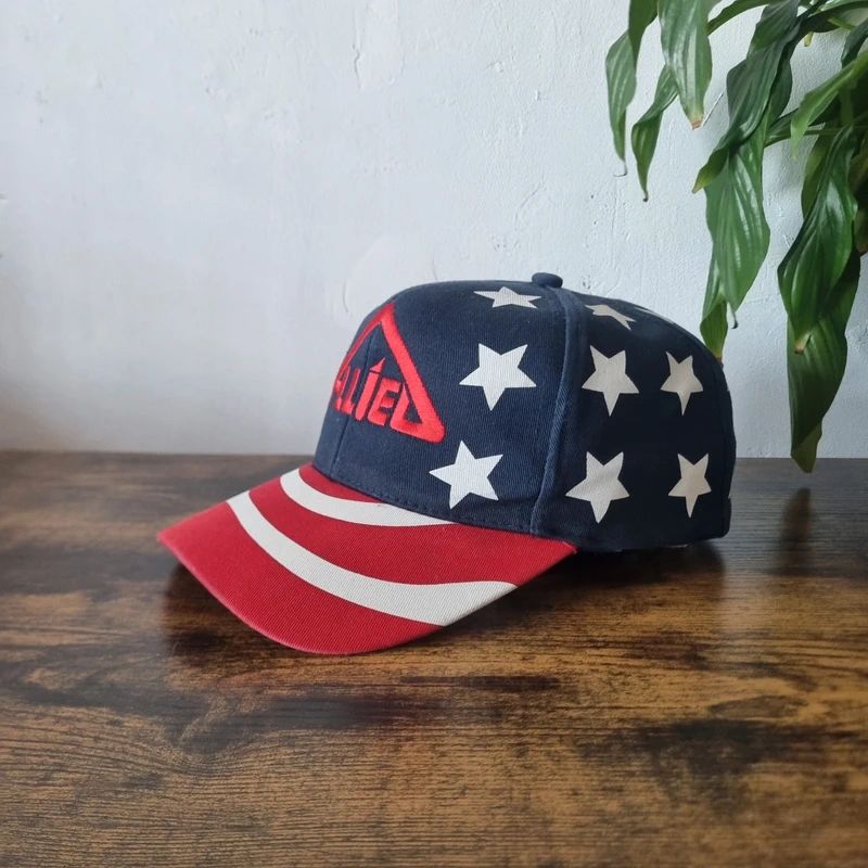 Vintage American baseball Hat Snapback cap one size adjustable Alied navy red Usa