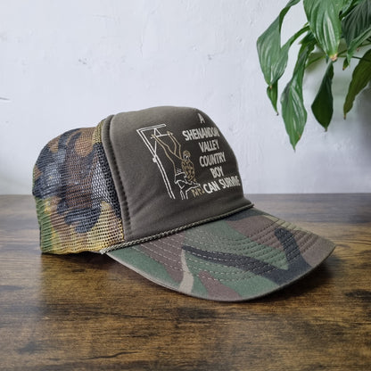 Vintage American Trucker Hat Snapback cap one size adjustable khaki ccountry boy