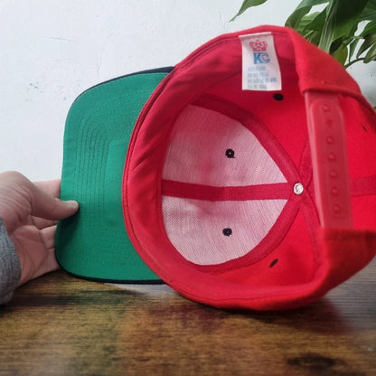 Vintage American Baseball Hat Snapback cap one size adjustable red black Rose Way