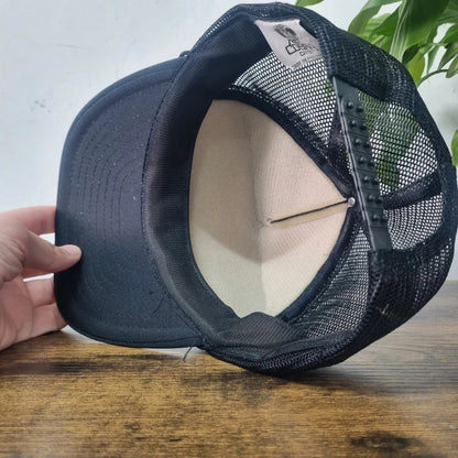 Vintage American Trucker Hat Snapback cap one size adjustable black lawnmower