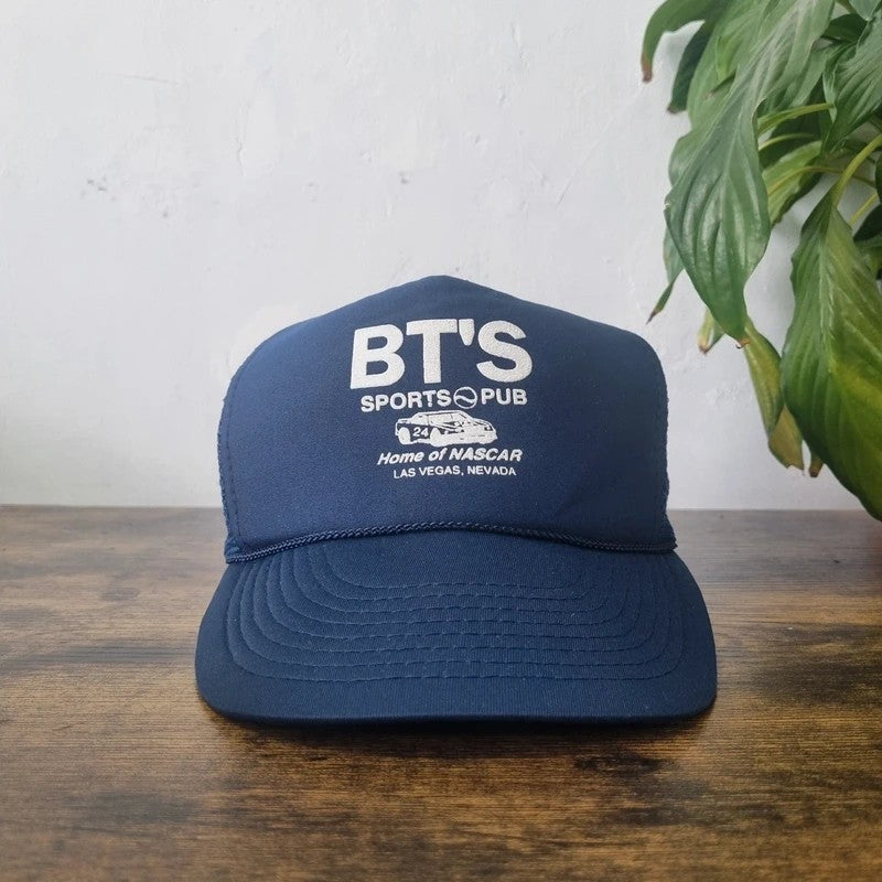 Vintage American Trucker Hat Snapback cap one size adjustable navy BTS nascar