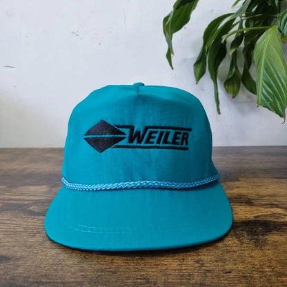 Vintage American Trucker Hat Snapback cap one size adjustable green Weiler