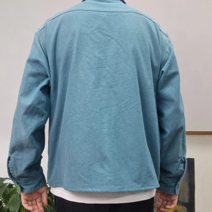 Vintage Carhartt Boxy Fit Cropped Shirt Heavyweight large long Sleeve large plain Green Button Up