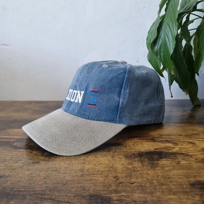 Vintage American baseball Hat Snapback cap one size adjustable faded blue grey Zion