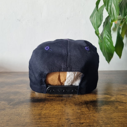 Vintage American Trucker Hat Snapback cap one size Black Purple Javier Steel