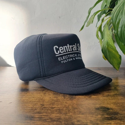 Vintage American Trucker Hat Snapback cap one size adjustable black central supply electric