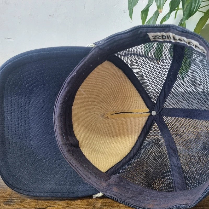 Vintage Billabong Trucker Hat Snapback cap one size adjustable navy