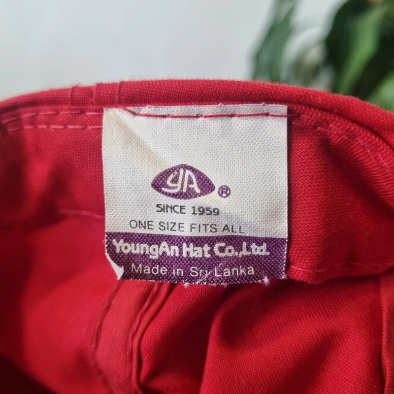 Vintage American Trucker Hat Snapback cap one size adjustable Armstrong Air red