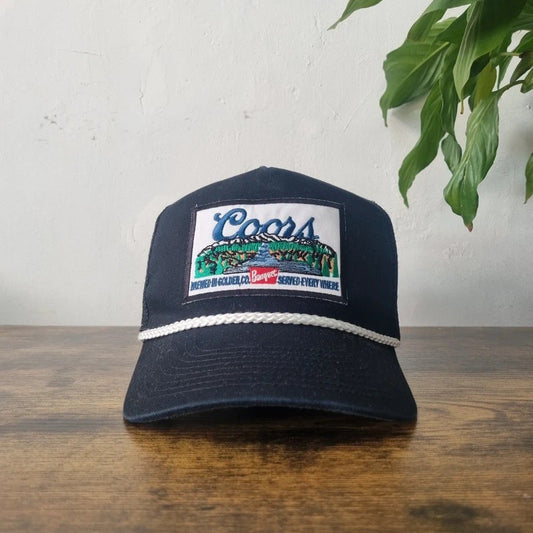 Vintage American Baseball Hat Snapback cap one size adjustable Coors Banquet landscape