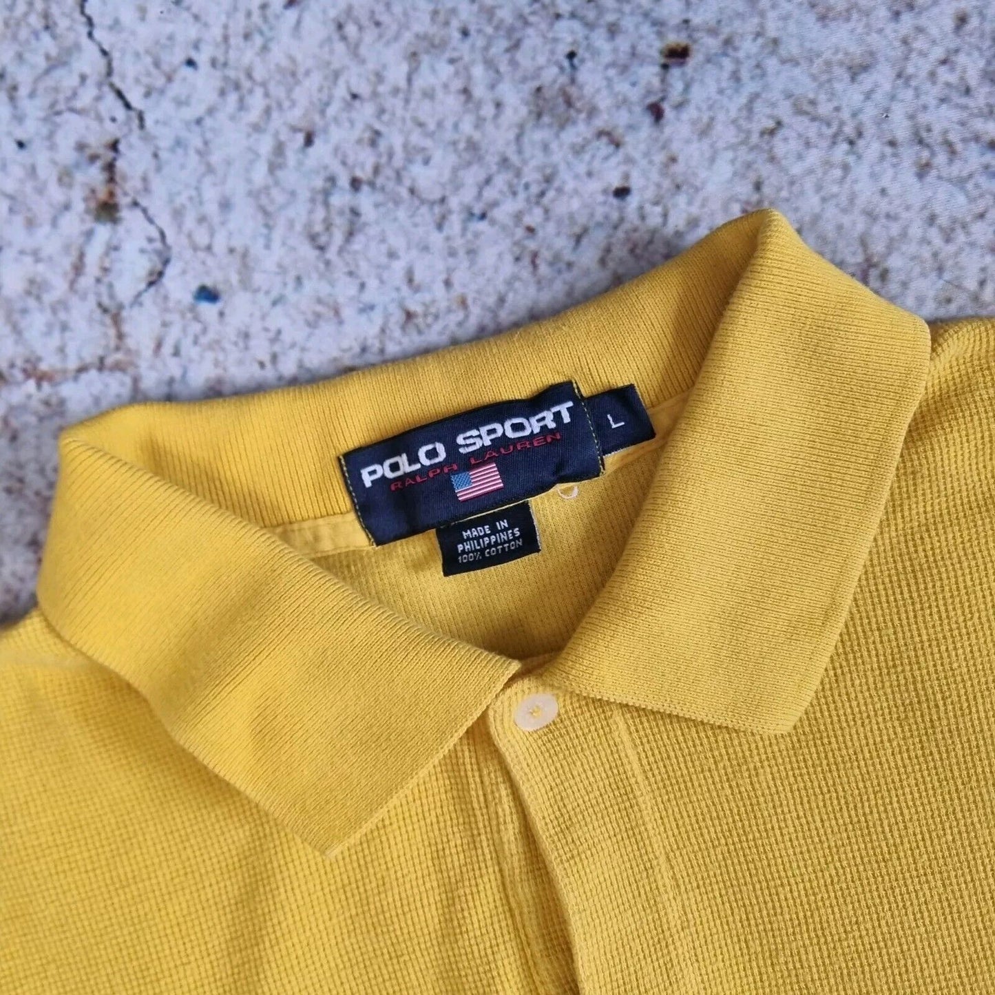 Polo Sport Ralph Lauren  Polo Shirt Size L Yellow Retro Y2k