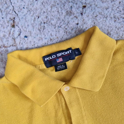 Polo Sport Ralph Lauren  Polo Shirt Size L Yellow Retro Y2k