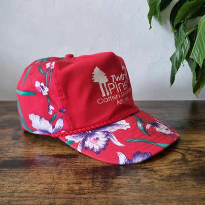 Vintage American Trucker Hat Snapback cap one size adjustable red catfish restaurant