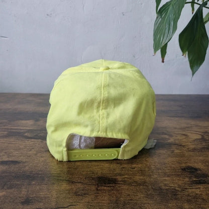 Vintage American Trucker Hat Snapback cap one size adjustable neon yellow beer garden
