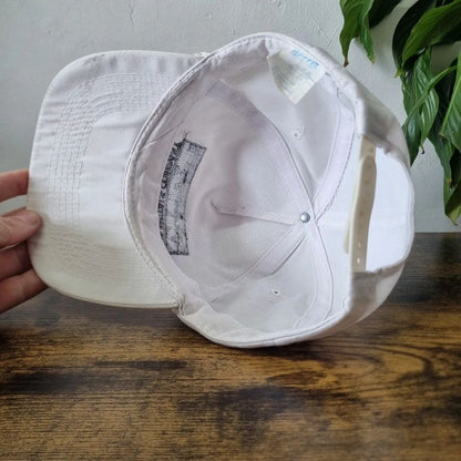 Vintage American Trucker Hat Snapback cap one size adjustable white oh neal metal construction