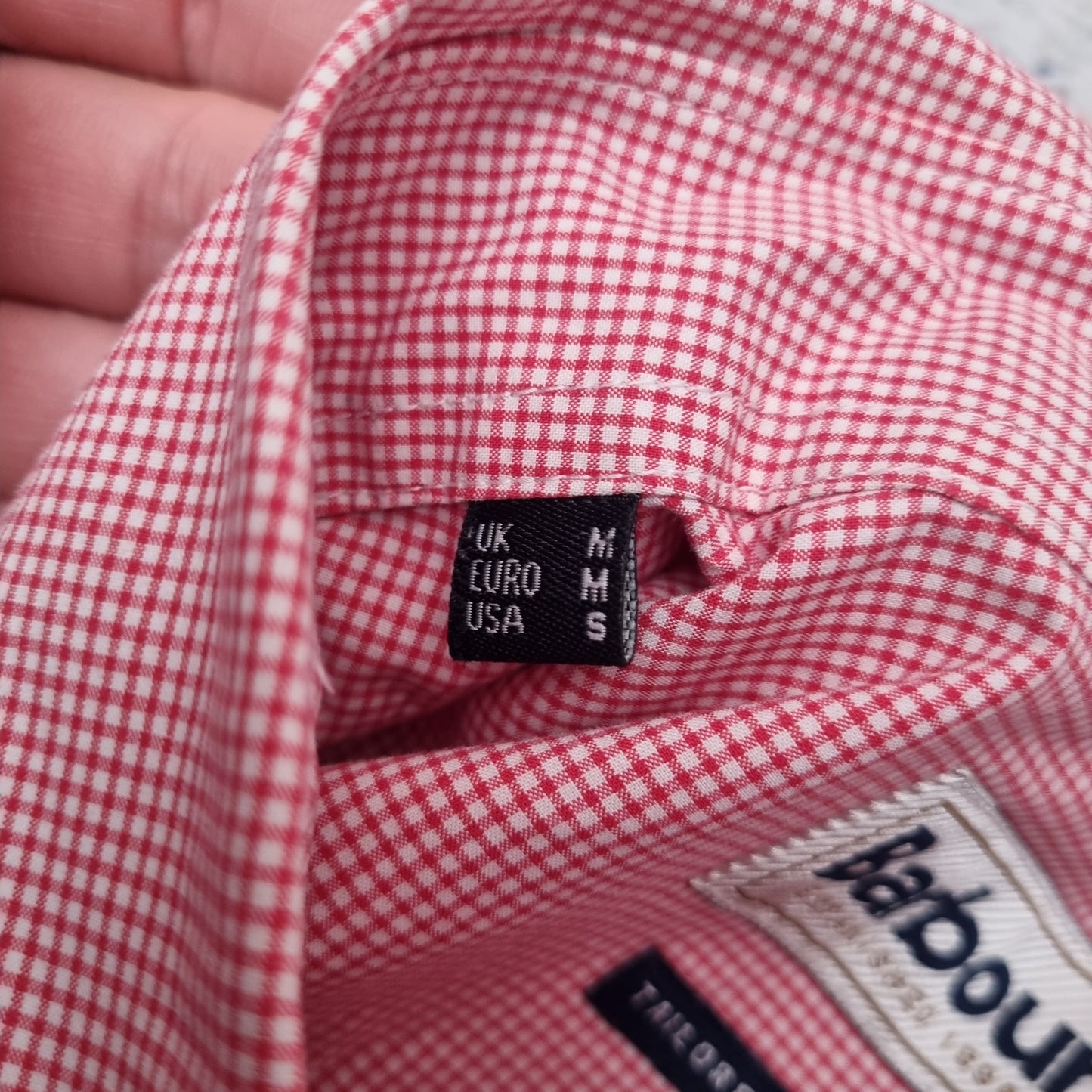 Barbour OXFORD SHIRT TAILORED FIT GINGHAM CHECK SHORT SLEEVE - Red - Size M