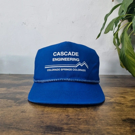 Vintage American Trucker Hat Snapback cap one size adjustable blue cascade engineering