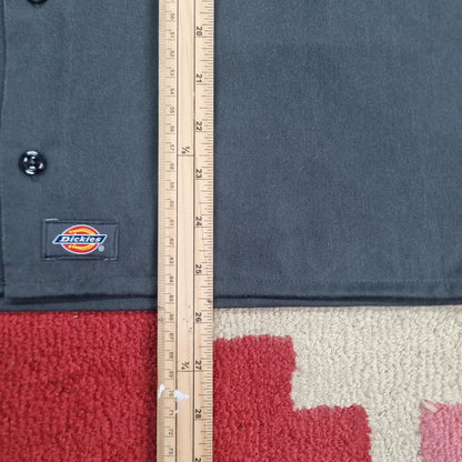 Vintage Dickies Boxy Fit Cropped Shirt Short Sleeve Medium plain grey Button Up Skater Y2K Surf