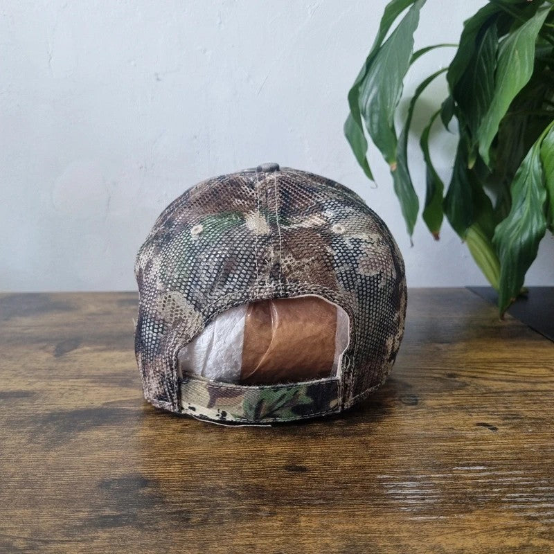 Vintage American Baseball Hat Snapback cap one size adjustable khaki green realtree camo Bendix