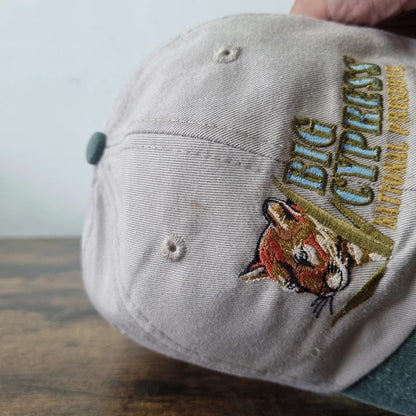 Vintage American Baseball Hat Snapback cap one size adjustable beige green big cypress tiger
