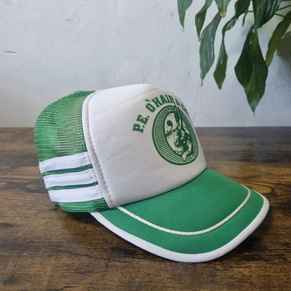 Vintage American Trucker Hat Snapback cap one size adjustable green white P.E. O'Hair & Co