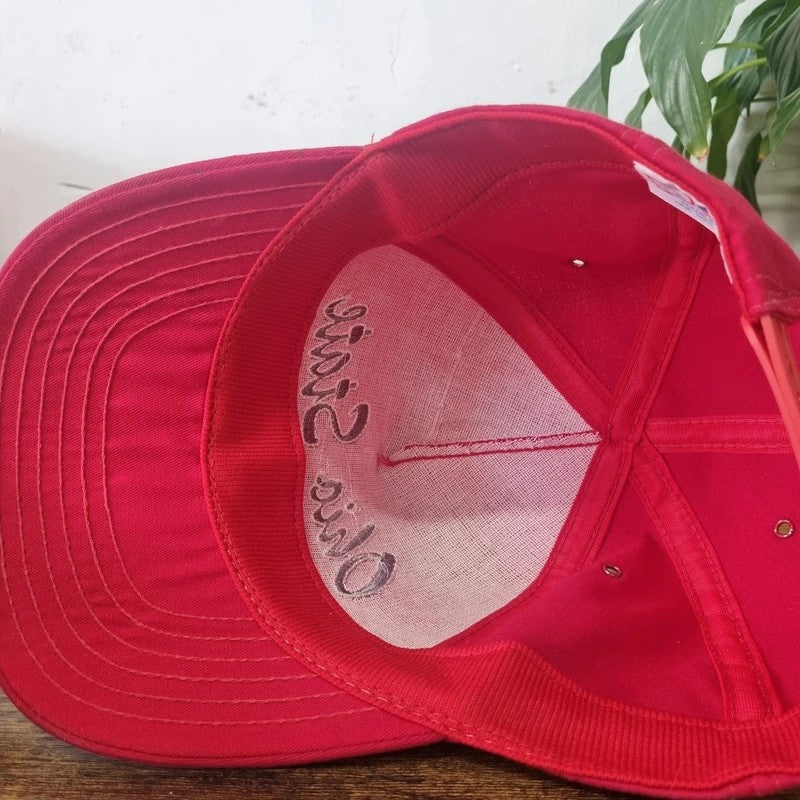 Vintage American Trucker Hat Snapback cap one size red ohio state buckeyes