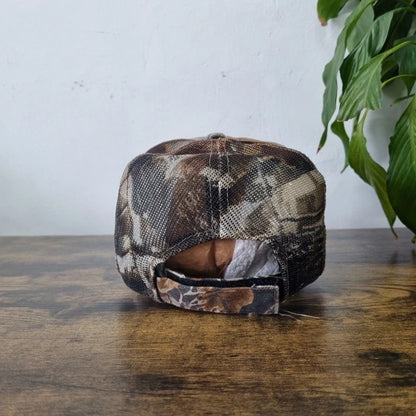 Vintage American Baseball Hat Snapback cap one size beige realtree camo truck & trailer