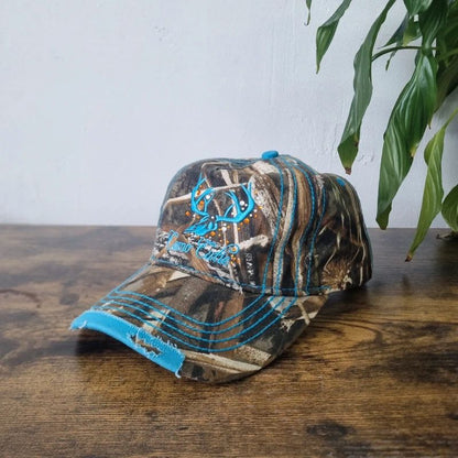 Realtree womens baseball Hat Snapback cap one size adjustable khaki blue y2k