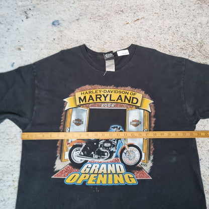 Harley Davidson Biker T-Shirt Short Sleeve Maryland 2004 - Black - Size XL