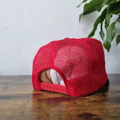 Vintage American Baseball Hat Snapback cap one size adjustable red