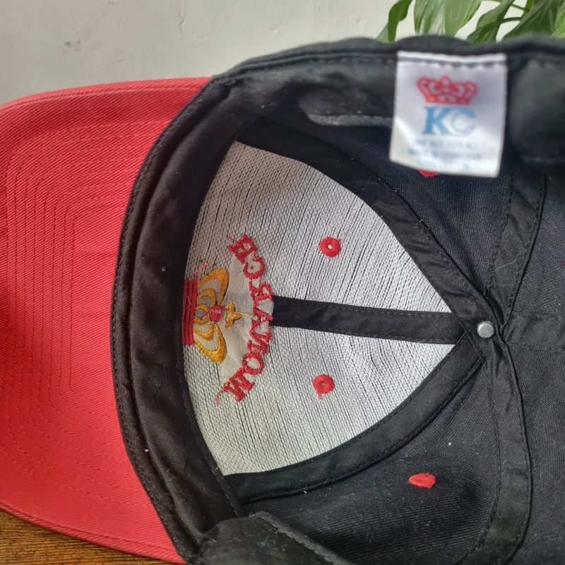 Vintage American Baseball Hat Snapback cap one size adjustable black red monarch paving company