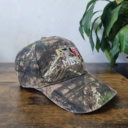 Vintage American Baseball Hat Snapback cap one size khaki green realtree camo deer maryland